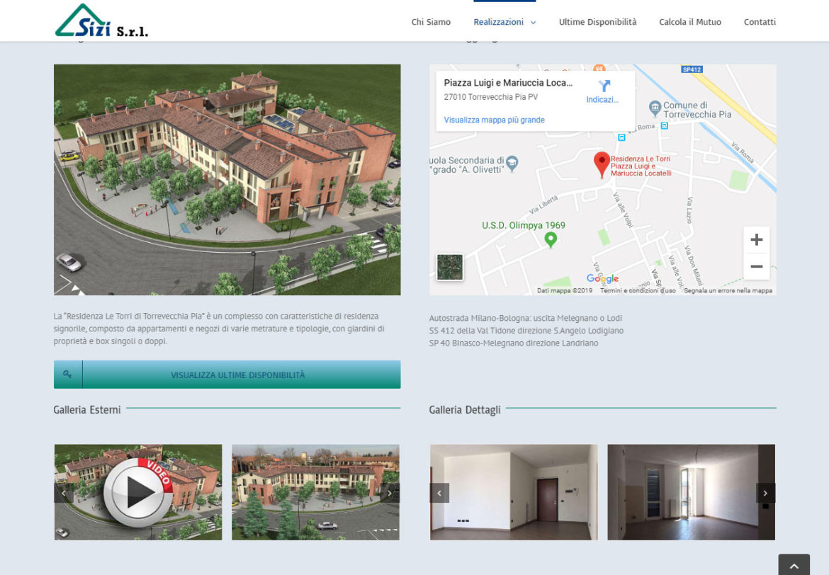 Sito web Sizicase realizzato da UtopiX WebLab