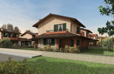 Render architettura sostenibile con verde Render di edificio residenziale con verde integrato nel progetto sostenibile