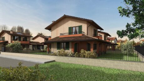 Render architettura sostenibile con verde Render di edificio residenziale con verde integrato nel progetto sostenibile